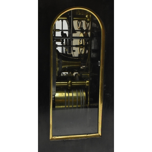 350 - William Evill & Co. - Bath - A George III 18th century ebonised wood & brass mounted eight day twin ... 