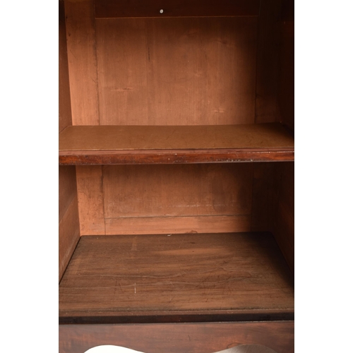 362 - A Channel Islands 19th century mahogany breakfront display bookcase cabinet. The cabinet having a ca... 