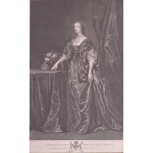 363 - After Anthony Van Dyck - an early 19th century steel engraving of Henrietta Maria Queen of Great Bri... 