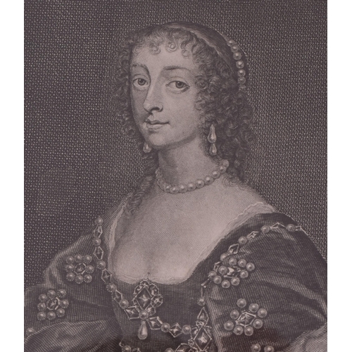 363 - After Anthony Van Dyck - an early 19th century steel engraving of Henrietta Maria Queen of Great Bri... 