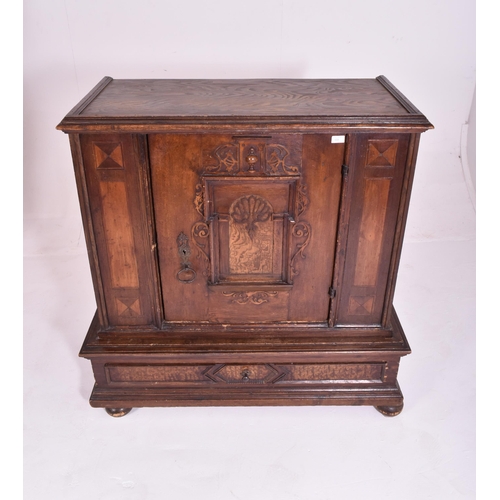 380 - A German continental late 18th century / early 19th walnut & oak with rosewood inlay wall cupboard. ... 