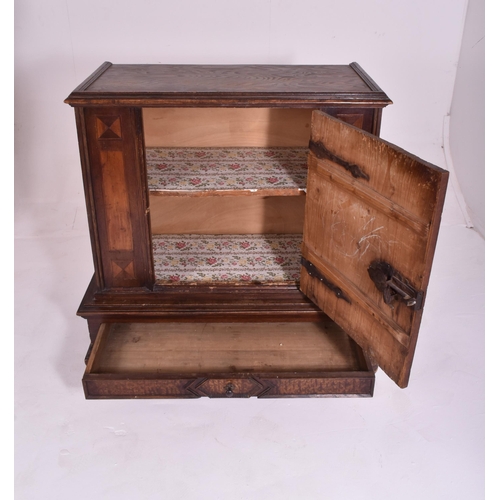 380 - A German continental late 18th century / early 19th walnut & oak with rosewood inlay wall cupboard. ... 