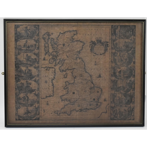 387 - British Isles- Blaeu (Johannes) Britannia prout divisa suit temporibis Anglo-Saxonum praesertim dura... 