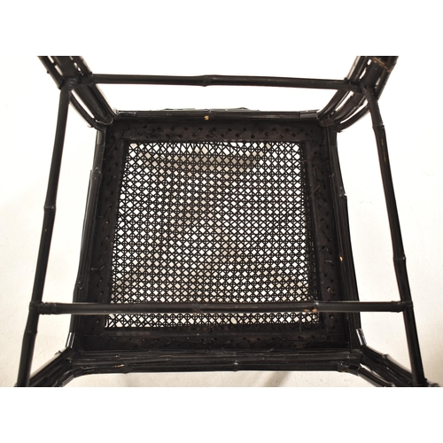 409 - An Aesthetic Movement 19th century ebonised bamboo Brighton Pavilion inspired chair. The chair havin... 