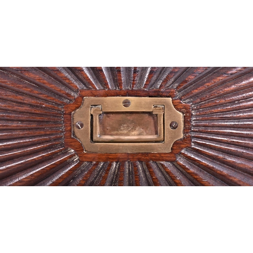 431 - A large Anglo-Colonial 19th century carved hardwood chest of drawers / credenza. The chest having a ... 