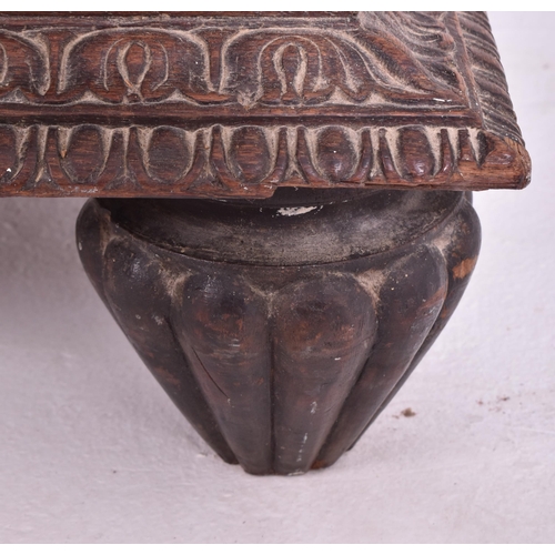 431 - A large Anglo-Colonial 19th century carved hardwood chest of drawers / credenza. The chest having a ... 