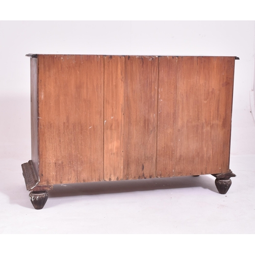 431 - A large Anglo-Colonial 19th century carved hardwood chest of drawers / credenza. The chest having a ... 