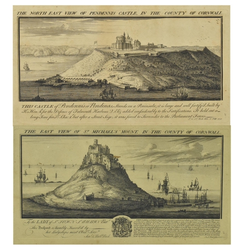 433 - Topographical views - Sam & Nath Buck - Two early 18th century circa 1734 etching on paper views of ... 