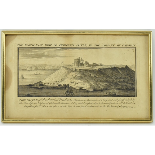 433 - Topographical views - Sam & Nath Buck - Two early 18th century circa 1734 etching on paper views of ... 