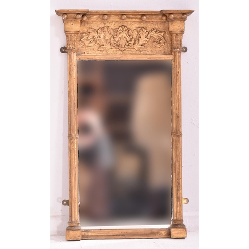 464 - A near pair of Regency early 19th century gilt wood pier wall hanging mirrors. the lot to include a ... 