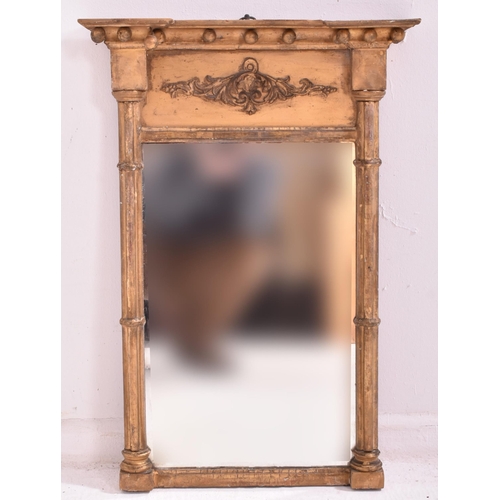 464 - A near pair of Regency early 19th century gilt wood pier wall hanging mirrors. the lot to include a ... 