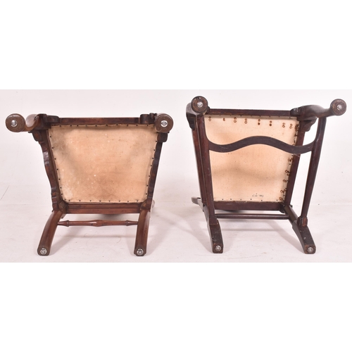 466 - A near pair of George I early 18th century walnut and mahogany chairs. The lot to include a walnut d... 