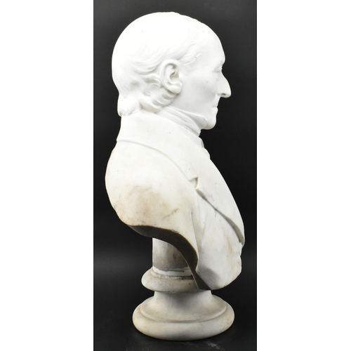 490 - A late 19th / early 20th century carved white marble portrait bust of gentleman. The subject depicte... 