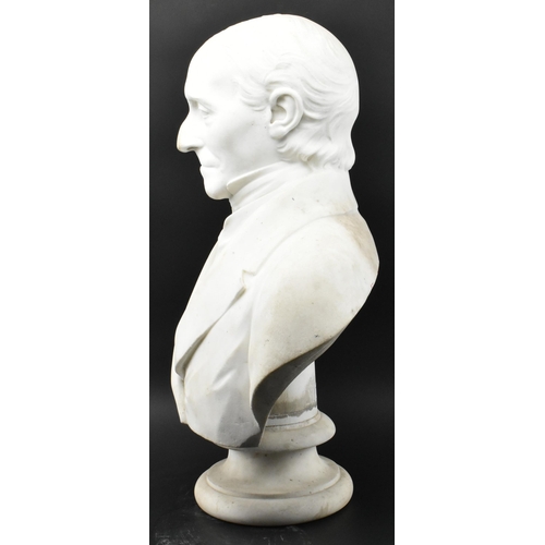 490 - A late 19th / early 20th century carved white marble portrait bust of gentleman. The subject depicte... 