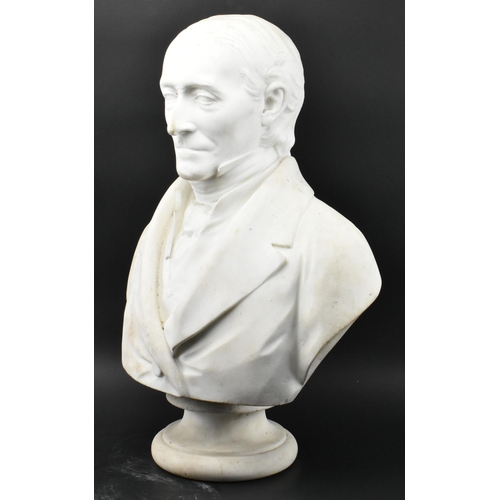 490 - A late 19th / early 20th century carved white marble portrait bust of gentleman. The subject depicte... 