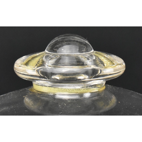 504 - A large Art Nouveau early 20th century blown glass dome cloche / ceiling light pendant. The cloche w... 