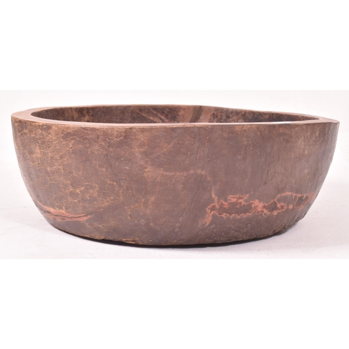 510 - A large African tribal carved hardwood circular bread trough / kneading dough / grinding spice bowl.... 