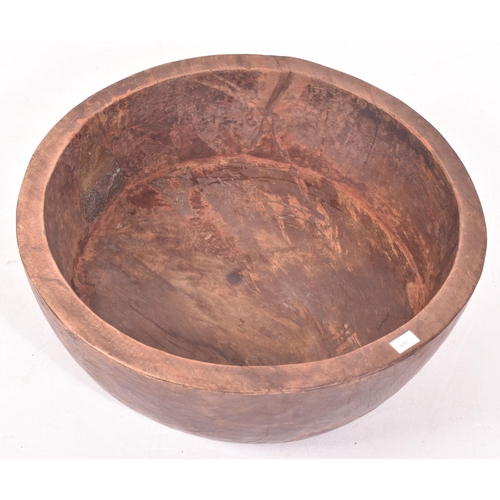 510 - A large African tribal carved hardwood circular bread trough / kneading dough / grinding spice bowl.... 