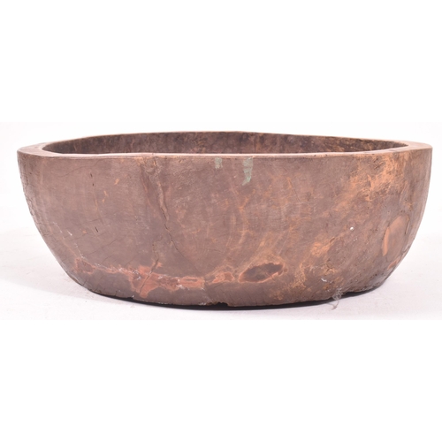 510 - A large African tribal carved hardwood circular bread trough / kneading dough / grinding spice bowl.... 