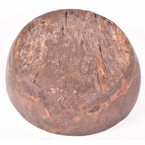 510 - A large African tribal carved hardwood circular bread trough / kneading dough / grinding spice bowl.... 