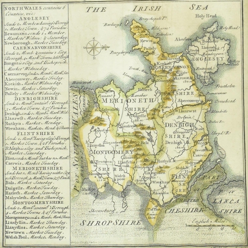 512 - Thomas Badeslade & W H Toms - 1741 & 1742 - Two 18th century hand painted copper plate maps of North... 