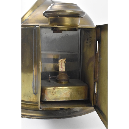 526 - Maritime interest - A 20th century brass cased ' Sirius ' ship / boat binnacle with enclosed gimbal ... 