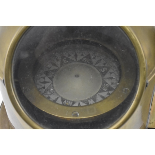 526 - Maritime interest - A 20th century brass cased ' Sirius ' ship / boat binnacle with enclosed gimbal ... 