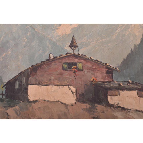 541 - M. Gebert (believed 20th century) - A continental possibly German 20th century oil on canvas Alpine ... 