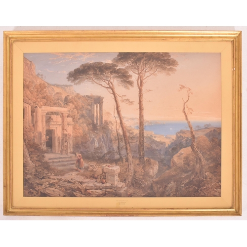 605 - James Duffield Harding (British, 1798-1863)
 The Corsair's Isle
 Watercolour on paper
 Signed with i... 