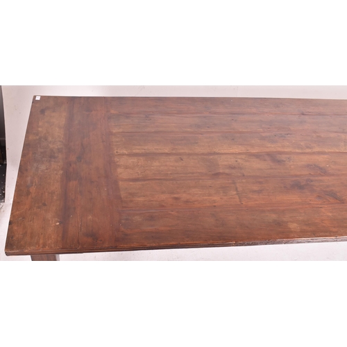 637 - A large 20th century Chinese hardwood dining table. The table of large rectangular form having reede... 