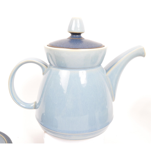 104 - Denby - A 20th Century retro ceramic Denby tea service in two tone blue. Comprising of six teacups, ... 