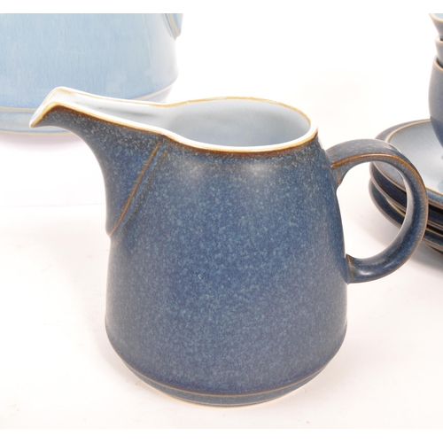 104 - Denby - A 20th Century retro ceramic Denby tea service in two tone blue. Comprising of six teacups, ... 