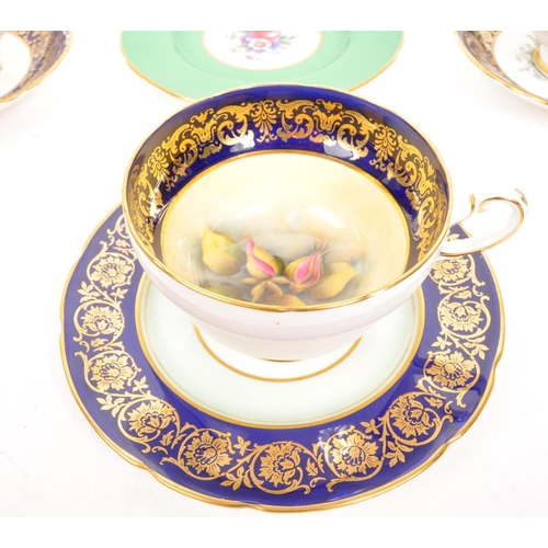 105 - Paragon - A collection of 20th Century porcelain china harlequin Paragon cabinet teacups and saucers... 