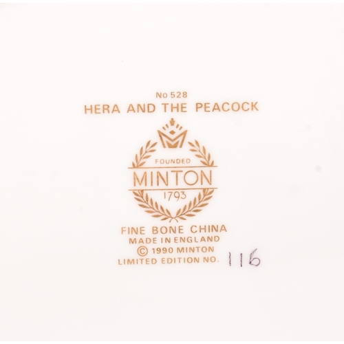 113 - Minton - A 20th Century porcelain china limited edition Minton figurine ' Hera and the Peacock ' no.... 