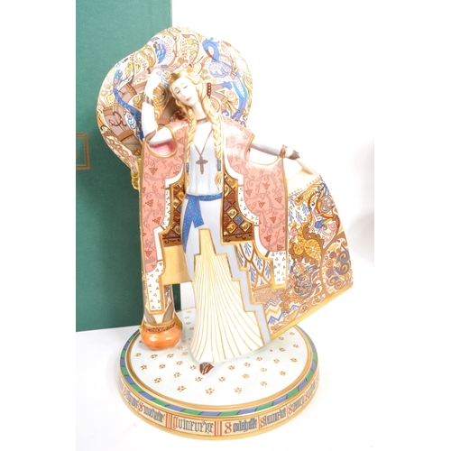 114 - Minton - A large limited edition porcelain china Minton Arthurian Legend figurine ' Guinevere & the ... 