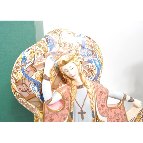 114 - Minton - A large limited edition porcelain china Minton Arthurian Legend figurine ' Guinevere & the ... 