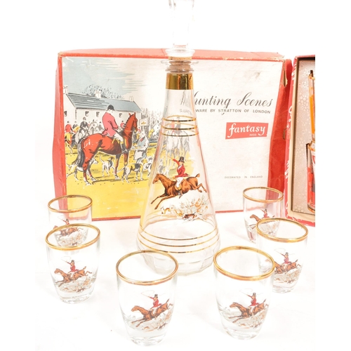 122 - Stratton - A collection of 20th Century vintage glassware comprising of Stratton decanter and shot g... 