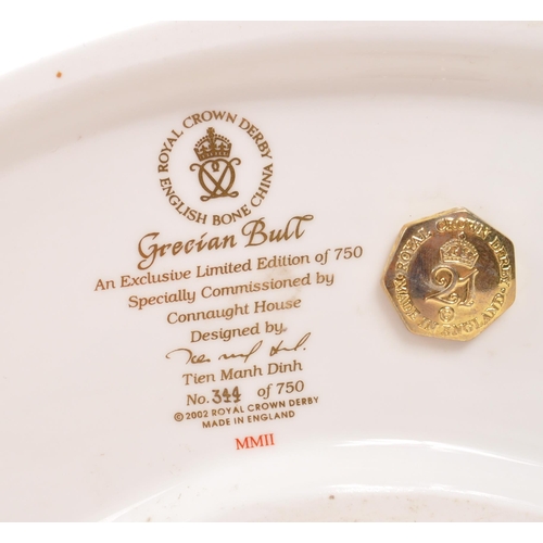 13 - Royal Crown Derby - A porcelain china limited edition Royal Crown Derby paperweight figure ' Grecian... 