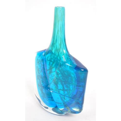 134 - Mdina - A mid 20th century circa 1970s Mdina axe head studio art glass vase. The vase having a long ... 