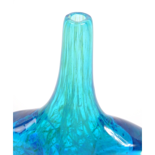 134 - Mdina - A mid 20th century circa 1970s Mdina axe head studio art glass vase. The vase having a long ... 