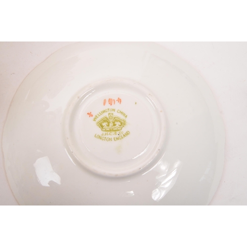 149 - J H C & Co Longton, England - A vintage 20th century Wellington china porcelain tea service set. To ... 