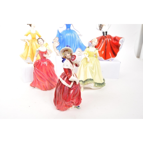 152 - Royal Doulton - A collection of vintage 20th century tableware porcelain female figures. To include ... 