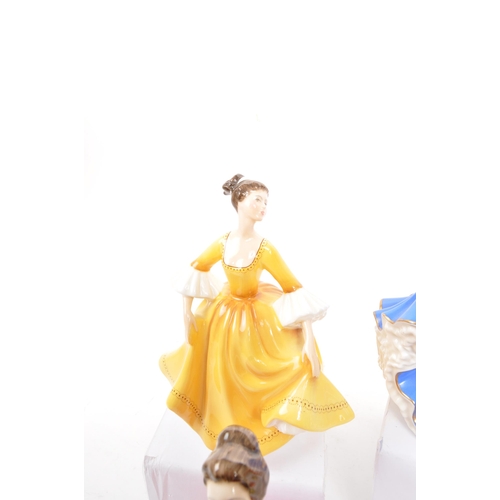 152 - Royal Doulton - A collection of vintage 20th century tableware porcelain female figures. To include ... 