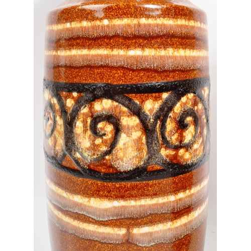 159 - Scheurich Keramik - West German retro mid century ceramic pottery vases. Of cylindrical form with te... 