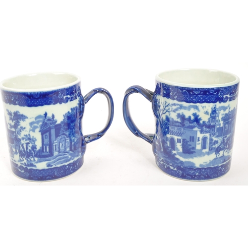 160 - A pair of large Victorian style Ironstone braided handle ceramic china mugs. Each mug featuring a br... 