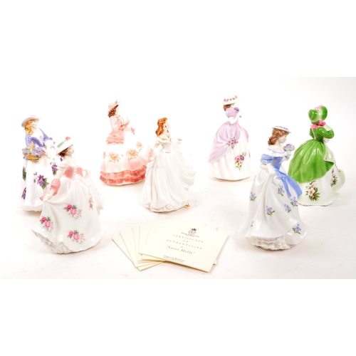 166 - Royal Worcester -  A collection of seven porcelain Royal Worcester figurines. Comprising of: limited... 