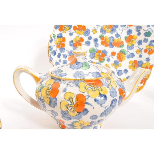 176 - Barker Bros - An early 20th century circa. 1920s Art Deco Barker Bros Longton Nasturtium china tea s... 