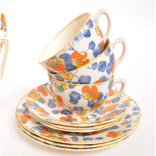 176 - Barker Bros - An early 20th century circa. 1920s Art Deco Barker Bros Longton Nasturtium china tea s... 