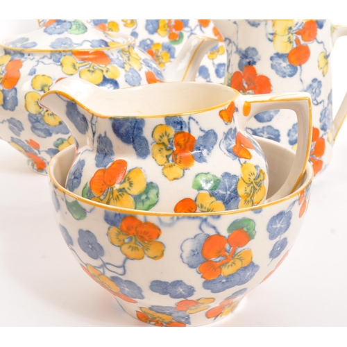 176 - Barker Bros - An early 20th century circa. 1920s Art Deco Barker Bros Longton Nasturtium china tea s... 