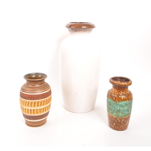 178 - West German Pottery - A collection of three West German ceramic vases comprising of a large Scheuric... 